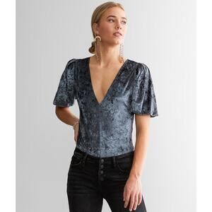 Free People Don't You Wish Velvet Bodysuit Size Medium‎ New with Tags